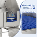 Stainless Steel Dog Washing Station with Seamless Design and Accessories, Silver, 50 Inch