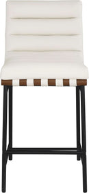 Burke 813Cream Contemporary Counter Stool Cream Matte Black Frame
