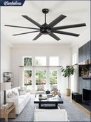 65 Inch Ceiling Fan With Remote Control No Light Indoor Outdoor