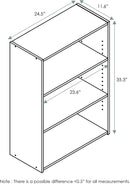 Soft White 3 Tier Bookcase With Open Shelves Living Room