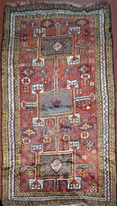 Antique Moroccan Runner Rug 4x9, Wide Runner, Hand Knotted Tribal Oriental Carpet, Hallway Rug, Geometric Medallions, Red, Bohemian Rug Nice