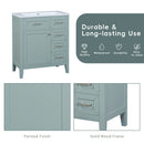 30' Bathroom Vanity with Sink Combo, Green Bathroom Cabinet with Drawers, Solid Frame and MDF Board (Old Sku:N725S999222F)