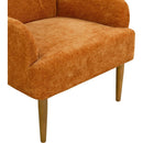 Chenille Armchair, Modern Style Accent Chair with Wood Legs, Comfy Design for Living Room, Bedroom, Office, Orange