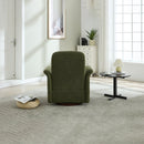Swivel Accent Chair Modern Barrel Armchair with Wood Base for Bedroom Reading Waiting Living Room