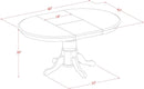 Oval Dining Table 42x60 Inch Butterfly Leaf Finish