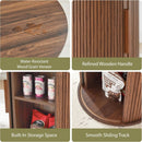 31.5 Inch Walnut Round Dining Table For Two To Four