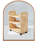 Mesasilla Solid Wood Trolley with 3 Tiers and Lockable Casters