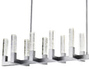 12 Light Rectangular Crystal Dianyi LED Chandelier // Silver