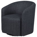 Mossbrook Fabric Upholstered Swivel Accent Chair Anthracite