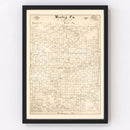 Vintage Map of Motley County, Texas 1893
