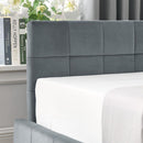 Full Size Storage Upholstered Tufted Bed Frame, Sofa Bed Frame with Comfortable Backrest and Armrests, Full Size Bed for Bedroom, Living Room,Velvet, GREY(80.5''*59''*29.5'')
