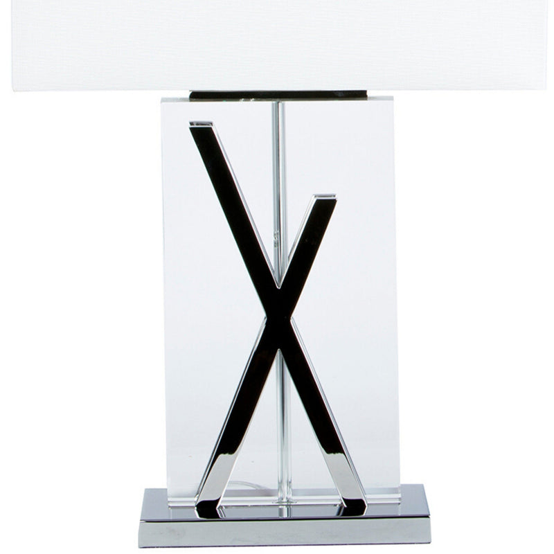 1 Light with USB Charger X Table Lamp // Chrome and Crystal