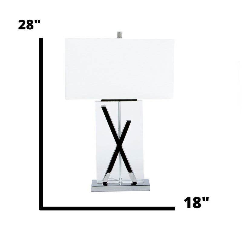 1 Light with USB Charger X Table Lamp // Chrome and Crystal