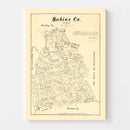 Vintage Map of Sabine County, Texas 1879