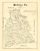 Vintage Map of Sabine County, Texas 1879