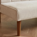 Beige Convertible Futon Sofa Bed For Living Room Use