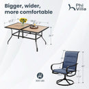 7 Piece Patio Dining Set With 6 Swivel Chairs Blue