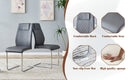 Table and chair set.63*31.4 Inch Pandora Patterned Sintered Stone Dining Table Set - 6 Dark Gray Chairs With Silver Metal Legs.Modern Light Luxury.Perfect For Dinner Room,Meeting Room,Kitchen,etc.