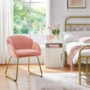 Pink Velvet Flower Armchair With Gold Legs Living Room