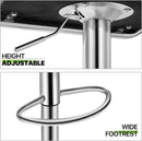 Height Adjustable Grey PU Leather Bar Stools Set Of 2