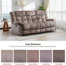 Manual Recliner Sofa Set Memory Foam Cushions Brown