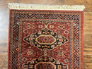 Belgium Power Loomed Runner Rug 2x9, Vintage Wool Rug for Hallway 2 x 9 ft, Red, Caucasian Persian Design, 9ft Runner