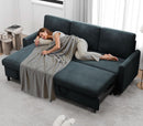 Dark Gray Convertible Sectional Sofa Bed Storage Drawer