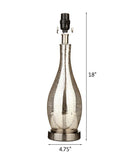 27" Teardrop Lamp Base 2 Pack, Mercury Silver/Gold Glass Table Lamp Set with Natural Shades