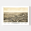 Vintage Map of Pittsfield, Maine 1889