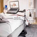 LEVO G2 V16 Rolling Laptop Workstation Stand Cart - WITH MOUSE TRAY and PHONE MOUNT