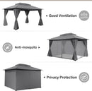 Outdoor Gazebo 10x13 With Mosquito Netting Weatherproof