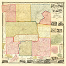 Vintage Map of Warren County, Ohio 1856