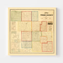 Vintage Map of Perry County, Ohio 1859