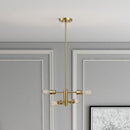 Trellis - 4 Lights Modern Gold Chandelier Vintage Pendant Fixture For Living Room - Clear / Gold