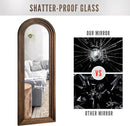 64"x21" Full-Length Wooden Arched Floor Mirror