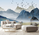 Contemporary Mountains and Lake Wallpaper
