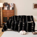 Chenille Jacquard Sofa Throw Cover with Tassel Soft Thick Couch Protector Blanket