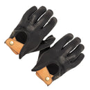 Dipped Leather Deer Glove: Lion Guard Driving Glove: Black/Brown