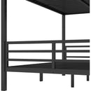 Metal Full XL over Full XL Bunk Bed for Teens and Adults,Space-Saving/Noise Reduced/No Box Spring Needed, Black