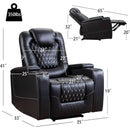 Black Power Recliner With USB Ports And Cup Holders
