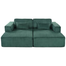 U_Style Corduroy Double Sofa Bed with 2 Pillows, Perfect for Living Rooms, Apartments, Offices