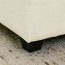 Contemporary Vertical Channel linen fabric Sectional Sofa Ottoman Modern Upholstered Corner ottoman