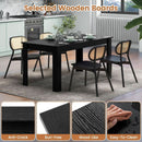 63 Inch Wood Dining Table For Four To Six People Black