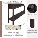 Rustic 60 Inch Console Table With Drawers And Shelf