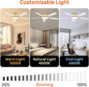 52 Inch Ceiling Fan With Remote Dimmable Lights White Gold