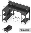 47 Inch L Shaped Gaming Computer Desk Power Outlets Plus