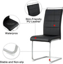 Dining Chairs Set Of 4 PU Leather High Back Black Kitchen
