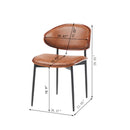 Mid-Century Modern Dining Chairs Set of 2 – Italian-Inspired Bentwood Design with Matte Metal Legs & Luxe PU Leather Seating