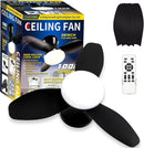 Black 26 Inch Flush Mount Ceiling Fan With Remote Control