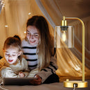 Set Of 2 Gold Table Lamps With 2 USB Ports Dimmable